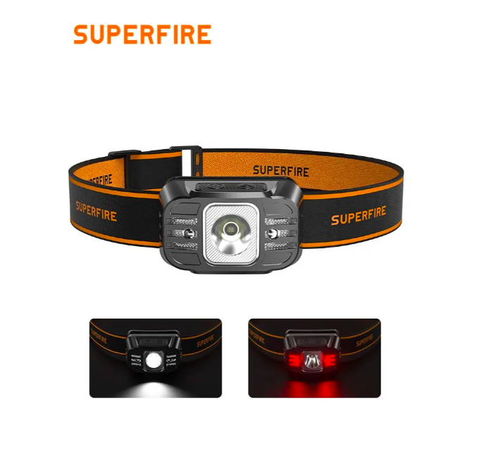 Налобный фонарь Superfire HL75-S 350LM (с картой OZON, из-за рубежа)