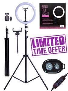 Кольцевая лампа 26см со штативом и Bluetooth пультом