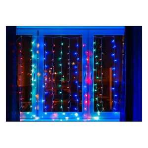 Светодиодная гирлянда NEON-NIGHT "Дождь" 1.5х1 м, 8 режимов, 96 разноцветных светодиодов, прозрачный провод