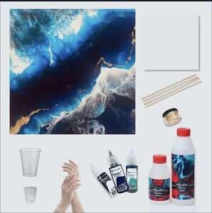 Набор для рисования эпоксидной смолой (resin art) EpoximaxX MixArt Resin Арктика (25 см), набор для создания картины