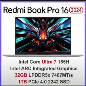Ноутбук Xiaomi RedmiBook Pro 16'' intel Ultra 5 ARC Graphics NPU 32 Гб+1 ТБ 3K 120 Гц Mi Office