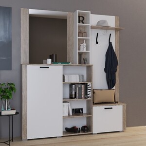 Прихожая №17 1500x320x2000 Дуб солсбери светлый/Белый + 40-44% вернется бонусами