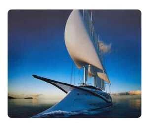 Коврик для мыши Buro BU-R51753 (S) рисунок/яхта, пластик, 220х180х2мм