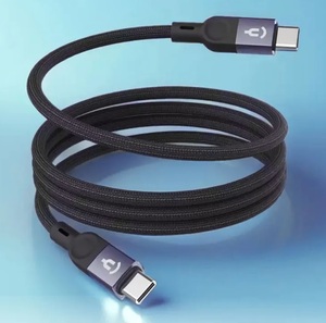 Магнитный кабель Asynora USB-C - USB-C, 5A, 1м, черный (с картой OZON)