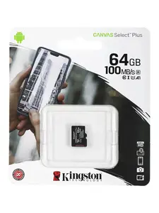 Карта памяти microSDXC UHS-I Kingston Canvas Select Plus 64 ГБ, 100X, Class 10, SDCS2/64GBSP