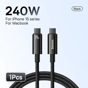 Кабель Baseus 240 Вт USB-C, 1м (PD 3.1, 480 Мбит/с) + 2м за 403₽