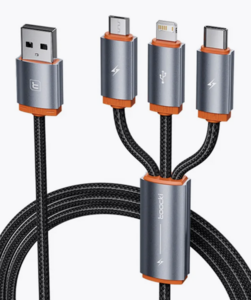 Кабель 3-в-1 для зарядки и передачи данных Toocki 60 см