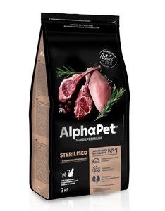 Сухой корм AlphaPet Superpremium холистик, с ягненком и индейкой, 3 кг (с Озон картой)