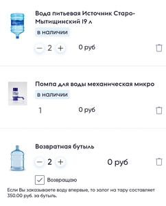 Вода бутилированння Источник Старо-Мытищинский 19 л