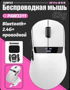 Мышь компьютерная беспроводная xunfox h9 pro (из-за рубежа, с картой OZON)