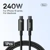 Кабель Baseus Tungsten Gold USB-C, 2 м (240 Вт, 480 Мбит/с)