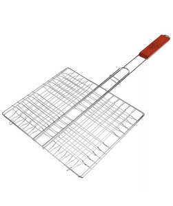 Решётка гриль для мяса Maclay Lux, хромированная сталь 24х27 см (с ВБ кошельком)