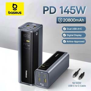 Внешний аккумулятор Baseus EnerGeek GP12, 145 Вт, 20800 мАч, PD 3.0, LED