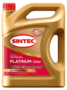 Масло моторное SINTEC Platinum 7000, 10W-40, A3 B4, Синтетическое, 4л (с ВБ кошельком)