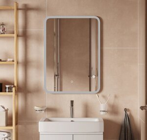 Зеркало для ванной комнаты Homsly Askilo 6H-001-50LE-ASK с подсветкой, 50x70 см (с Я.Пэй/Альфой, зависит от аккаунта)