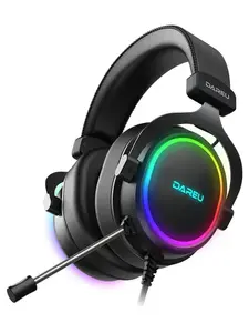 Наушники проводные игровые Dareu EH925 с микрофоном и RGB подсветкой для компьютера и ноутбука накладные с аудиоконтроллером