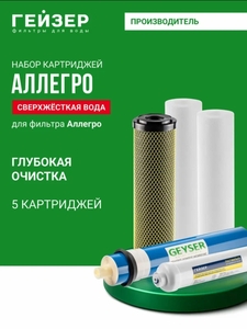 Комплект картриджей для Гейзер Аллегро, 5 картриджей (с картой Пей)