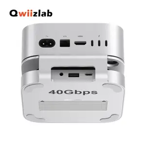 Алюминиевая подставка-концентратор Qwiizlab USB4 40Gbps Thunderbolt SSD для Mac Mini M4/M4 Pro, 3 USB-A 2.0 (из-за рубежа, с Ozon картой)