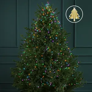 Гирлянда на елку 240 см Лучи Росы, 16 нитей, 832 разноцветных Soft Multi LED ламп, зеленая проволока, IP44