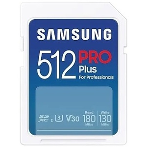 Карта памяти Samsung Pro Plus SDXC 512GbUHS-I U3 V30 A2 (180/130 Mb/s)