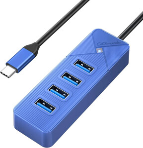 USB-хаб 4-портовый USB 3.0 (5 Гбит/с) синий 0.15 м (с картой OZON)