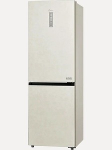 Холодильник Midea MDRB471MGF330, 185 см, 346 л, бежевый, 2 камеры, перевешиваемые дверцы