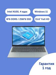 Ноутбук Vitumi (15.6" Intel N100, RAM 8 ГБ, SSD 256 ГБ, IPS 1920x1080, Windows 11 Home)