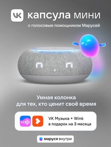 Умная колонка VK Капсула Мини с Марусей MRC02GY