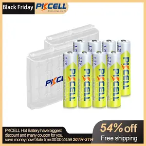 Аккумуляторные батарейки PKCELL Ni-Mh, 1000mAh, AAA, 8 шт. + 2 отсека