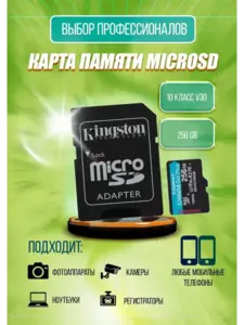 Карта памяти Kingston MicroSD 256 гб