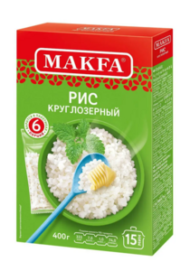 Рис круглозерный Makfa 400 г в пакетиках (с ВБ кошельком)