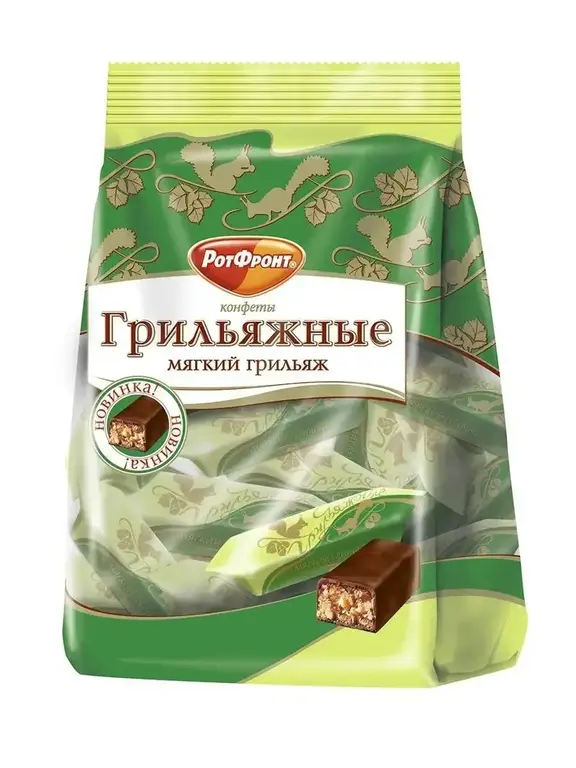 Конфеты Рот Фронт Грильяжные, мягкий грильяж, 200 г (с ВБ кошельком)