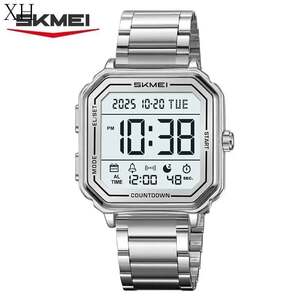 Часы-будильник SKMEI, хронограф, календарь, секундомер, обратный отсчёт, водонепроницаемость 30 м, 6 цветов  (с Озон картой, из-за рубежа)