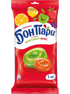 Фруктовые леденцы Бон Пари Ассорти 1 кг (с картой OZON)
