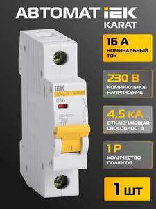 Автоматический выключатель iek 16A +300 баллов за отзыв (с картой OZON)