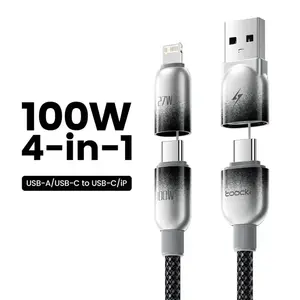 Кабель быстрой зарядки Toocki 100 Вт 4-в-1 (из-за рубежа)