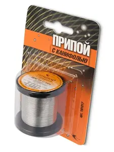 Припой ПОС-61 катушка 1,0мм 100г с канифолью, блистер (с картой OZON)