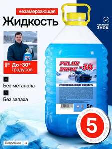 Жидкость стеклоомывателя Polar Drive до -30°C, 5 л (с картой OZON)