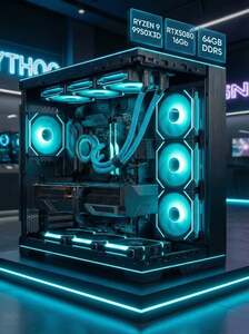 Игровой ПК FIRESTRIKE (AMD Ryzen 9 9950X3D, RAM 64 ГБ, SSD 2000 ГБ, NVIDIA GeForce RTX 5080 (16 Гб), Windows 11 Pro) (с картой OZON)