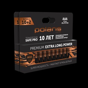 Батарейки щелочные мизинчиковые Polaris PB AAA (24шт) Premium (с картой Пэй)