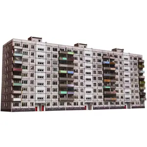 Сборная модель Умная Бумага "Девятиэтажка" 793, картон, 1:220, 163 детали
